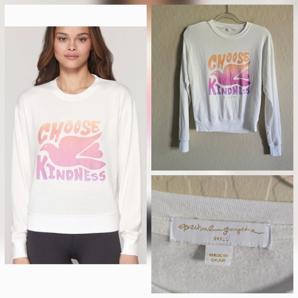 Spiritual Gangster Choose Kindness Crew Neck Savasana Top Small